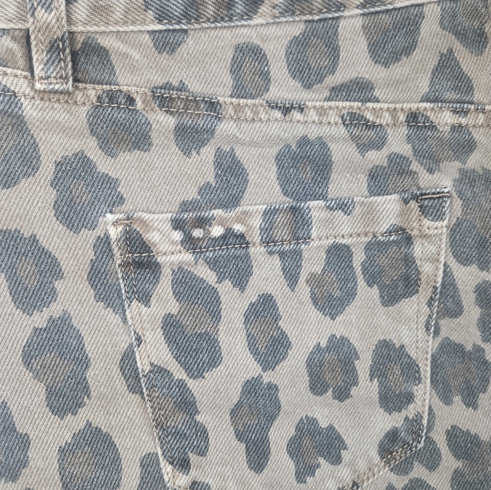 Blank NYC Leopard Print Mini Skirt Sz 26 Brown Taupe Animal Print Denim NWT - Picture 5 of 12